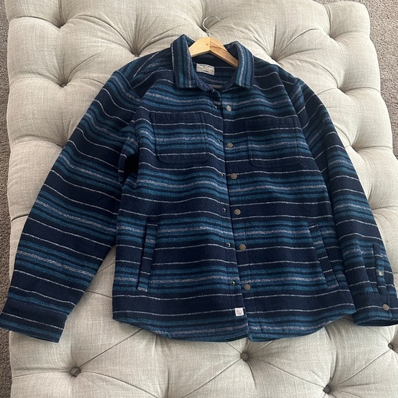 Marine Layer Striped Navy Jean Jacket - Picture 3 of 10